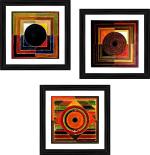 DECOR ADVENTURES Bindu Series Mruttika by S. H. Raza Wall Painting 12 x 12 inch (Pack of 3)
