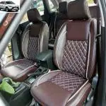 AUTO-SAFE Brown, White Leather Car Seat Cover for Hyundai i20 Active Pack of 6
