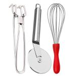 DreamBasket Stainless Steel Pakkad & Egg Whisk & Pizza Cutter for Kitchen