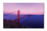 Tamatina Multicolor San Fransico Bridge Abstract Art Canvas Painting - 24X16 Inch