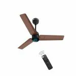 Atomberg Renesa 3 Blade 900 mm BLDC Motor, Remote Control Ceiling Fan with LED Lights, Brown and Black