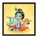 ArtX Multicolor Lord Krishna Bal Gopal Wall Art Painting 13 X 13