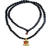 Shivoham Black Rudraksha Mala with Rahu Ketu Pendant Stone Necklace