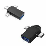 Red Champion 3in1 Otg Converter for Ios Micro Usb With Type C Adapter Lighting to Usb3.0