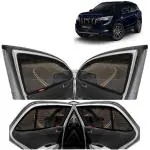 Kingsway Car Magnetic Sun Shades Curtains for Mahindra XUV 700, Model Year : 2021 Onwards, Full Window Cover, Color : Black, Cotton Mesh, Complete Set of 6 Piece