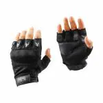 Steelbird Half Finger Bike Riding Gloves, Protective Off-Road Motorbike Racing (X-Large, Black)