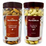 Herbanuts Dry Fruits Combo Pack 500gms, (Almonds 250gms, Cashews 250gms), Dry Fruits Combo, Dry Fruits Almonds Cashews Value Jar Pack