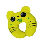 Chubby Cheeks Head Protection Soft Pillow with Soft Cotton Cover for New Born Baby Head - Yellow