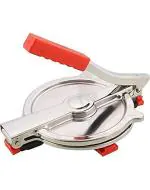 Wofier Heavy Quality Stainless Steel Puri Maker Press Machine With Handle, Manual Stainless Steel Roti Press, 6.5 Inch Dia. Papad, Khakhra, Chapati Maker Silver