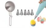 First Front Aluminium Tadka Pan With Cake Decorating 6 Pcs Nozzle and (Multicolour, Pack of 2)