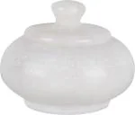 Real Craft White Marble Traditional Sindoor Kumkum Dibbi For Pooja