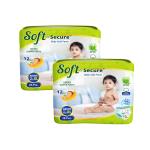 SOFT & SECURE Baby Diaper Pants Double Layer Leakage Protection High Absorb Technology - XL (56 Pieces)