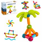 MOROVIK DIY Magnetic Sticks and Balls Building Blocks Toys| Kids Montessori Toys Magnetic Balls and Rods Set | Playing Stacking 3D Magnet Learning Educational Stacking Toys for Kids (38 Pcs)