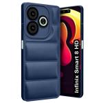 Fashionury Back Case Cover for Infinix Smart 8 HD | Compatible for Infinix Smart 8 HD Back Cover | Matte Soft Case | Liquid Silicon | Puff Case for Infinix Smart 8 HD with Camera Protection | (Blue)