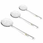 Chefkit Stainless Steel Heavy Gauge Skimmer Jhara | Skimmer for Frying and Straining Puris | Versatile Strainer for Cooking Perfection