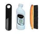Sheppits Premium Shoe Cleaner (Natural), Wooden Shoe Brush & Shoe Horn (Black) Combo | Shoe Care Kit