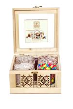 Shree Babaji Dryfruits Flavour Box (4 in 1) Gems | Silver Saunf | Silver Supari (Rasili) | Mishri Plain | Pack Of 4, 900gram)