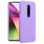 LIRAMARK Liquid Silicone Soft Back Cover Case for OnePlus 8/1+8 (Lavender)