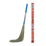 V-shaped Recyclable Virgin Plastic Handle Broom / Long-lasting Natural Grass Broom / Floor Cleaning Broom