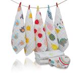 Cuteably White 6-Layers Muslin Baby Washcloths Large Size Washable Newborn Towels