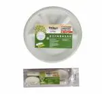 Freshee Disposable 4 Compartment 11inch Round Plates With Spoon Pack of 10 for Party, Event, Dinner, Wedding