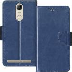 Juberous Faux Leather Case Flip Cover for Lenovo Vibe K5 Note with Foldable Stand & Cards Slots - Blue