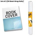 ZURU BUNCH Self Wrapping Ready-to-Use Book/Notebook Cover, Self-Adhesive Transparent Book Cover, Multi Size Design with Lines to guide, (Set of 2, 60pcs)