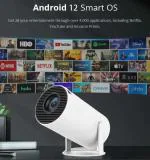 Omex 4K Decoding Android 12. WiFi 5G Bluetooth Inbuilt Netflix Prime Video Hotstar (4000 lm / 1 Speaker / Wireless / Remote Controller) Portable Projector (White)