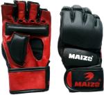 MAIZO Black and Red Leather MMA Boxing Gloves for Men, Women (Small) pack of 2