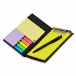 COI Notepad Memo Holder Desk Organizer with Colorful Sticky Notes Stationery with Pen (Lemon)