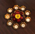CraftVatika Diya Shape Flower Decorative Urli Bow Diwali Decoration Items for Home (Flower Shape)