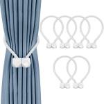 Ramcha Hexa White Magnetic Curtain Tieback - Pack of 6