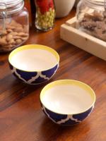 VarEesha's Blue Moroccan Five Inch Mixing and Serving Bowls Set of Two Serveware Serving Bowls Serving Dishes