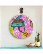 The Artment your artistic apartment Unframed Multicolor Round Canvas Wall Decor 40 cm