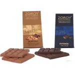 ZOROY LUXURY CHOCOLATE 100% Couverture Milk almond chocolate | Dark 73% chocolate bar Signature Belgian style chocolate | Pure cocoa Butter Chocolates | Cooking chocolate | Set of 2 | 100 grams each