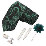 PELUCHE Playful Cards Gift Box Includes 1 Neck Tie, 1 Brooch, 1 Pair Of Cufflinks & 1 Pair Of Collar Stays For Men