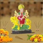 Awesome Craft Sherawali Mata Durga Maa Murti Statue For Pooja Vaishno Devi Idol 15cm ( Multicolour)