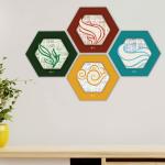 Indigifts Diwali Hexagone Frames For Wall Hexagon Wall Decor Poster Frame- Set of 4, Frames for Wall Hanging, Wall Frames Quotes, Wall Frames for Office, Hexagone Frames for Craft, Diwali Decoration