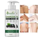 Charcoal Body Wash For Tan Removal And Glowing Skin - With Chickpea Flour, Almond, Safron & Turmeric Extract - 250 Ml