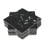 EZ Life Black Marble Tile Coaster Set (Set of 12) Pack of 1
