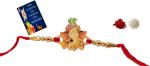 Kavim Kids RAKHI 23242 Plastic (PVC) Rakhi Set (Ganesh JI pvc Kids rakhi with Greeting card and Roli Chawl Pack)