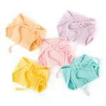 TIDY SLEEP- 100% Cotton Cloth Diapers/Nappy/Langot for Baby (Multicolour, 0-3 Months) Pack of 5 - Small