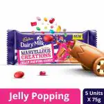 Cadbury Dairy Milk Jelly Popping Candy Chocolate Bar, 75g (Pack of 5)