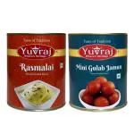 Yuvraj sweets Rasmalai Patty & Mini Gulab jamun combo pack (1 kg x 2 ) pack