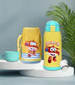 The Little Lookers Stainless Steel Insulated Sipper Bottle for Kids/Sipper School Bottle/Sipper Bottle with Straw/Travelling Water Bottle for Kids with Pop up Straw (Yellow (550 ML))