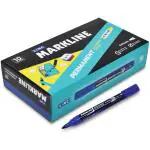 Markline Permanent 10 Marker Pen, Fine Tip, Blue Ink , Pack of 1