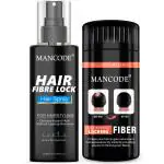 MAN CODE Hair Building Fiber Combo | Hair Fiber for Thinning Hair & Bald & Hair Fibre Lock Spray For spots & Strengthens Bond Between Hair Fibers and Existing Hair | Hair Fiber 20gm & Hair Fibre Lock Spray 100ml | Hair Fiber Fo Men & Women Hair Care Combo
