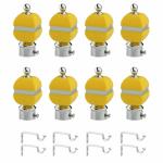 INKART rust free Stainless Steel Curtain Bracket Parda Holder with Support 1 Inch Rod Pocket Finials Designer Door and Window Rod Support Fittings, Curtain Rod Holder(Colour Yellow) (Pack of 8)