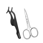 Majestique Professional 2Pcs Set - Pointed Small Scissor & Eyelash Curlers Extension Applicator - Stainless Steel False Remover Clip - Color May Vary
