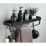 Tagve Metal Bathroom Shelves with Towel Bar and Hooks